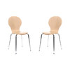 Lote de 2 sillas de dise&ntilde;o de madera natural NEW ABIGAIL