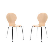 Lote de 2 sillas de dise&ntilde;o de madera natural NEW ABIGAIL