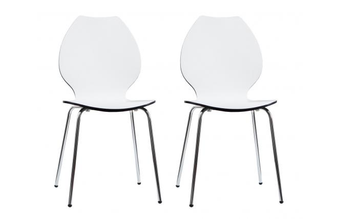 Lote de 2 sillas de dise&ntilde;o para cocina blancas/negras AVA