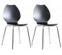 Lote de 2 sillas de dise&ntilde;o para cocina negras/blancas AVA