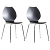 Lote de 2 sillas de dise&ntilde;o para cocina negras/blancas AVA