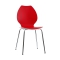 Lote de 2 sillas de dise&ntilde;o para cocina rojas/blancas AVA