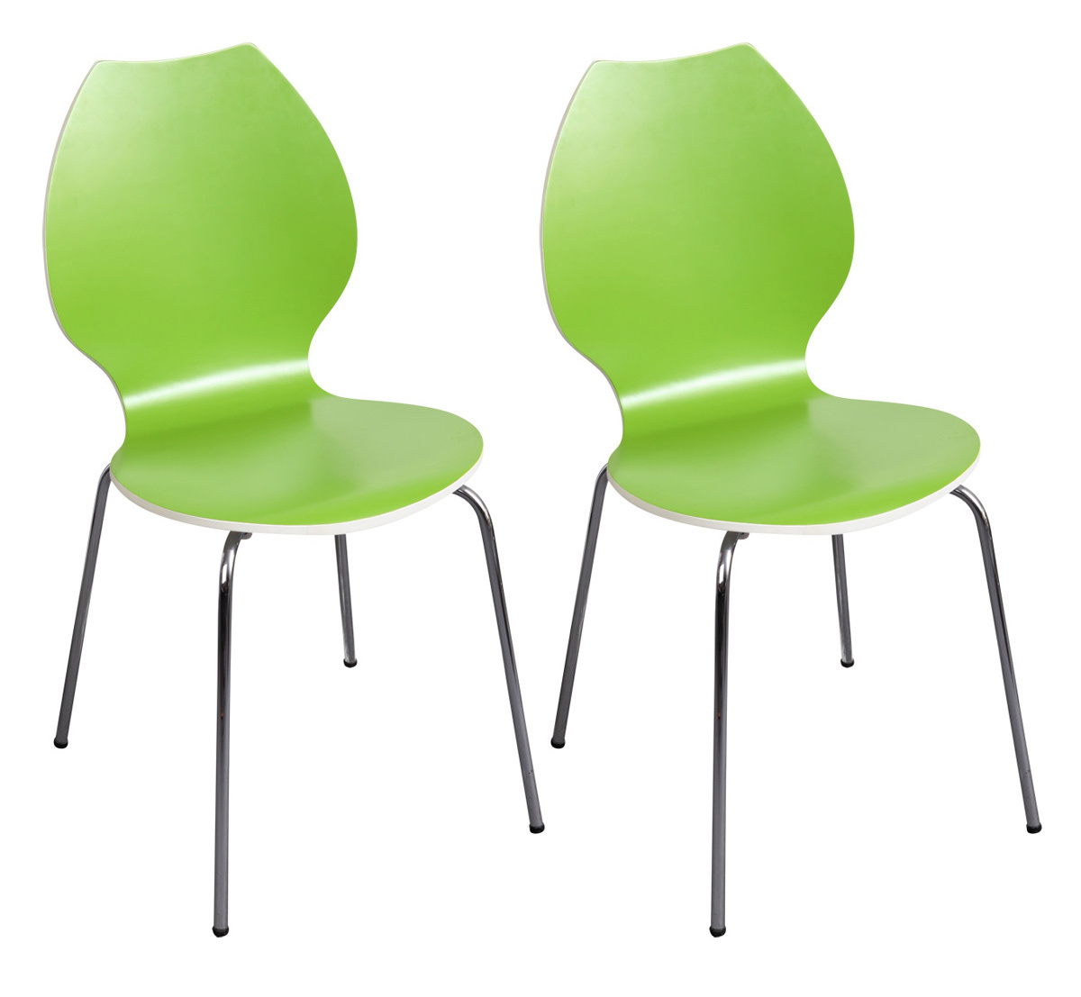 Lote de 2 sillas de dise&ntilde;o para cocina verdes/blancas AVA