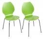 Lote de 2 sillas de dise&ntilde;o para cocina verdes/blancas AVA
