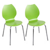 Lote de 2 sillas de dise&ntilde;o para cocina verdes/blancas AVA