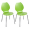 Lote de 2 sillas de dise&ntilde;o para cocina verdes/blancas AVA