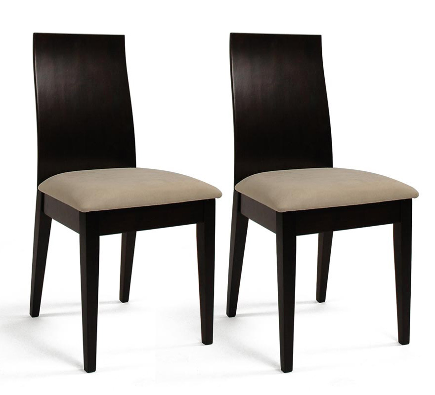 Lote de 2 sillas EVA de roble malayo de color wenge