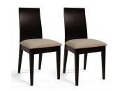 Lote de 2 sillas EVA de roble malayo de color wenge