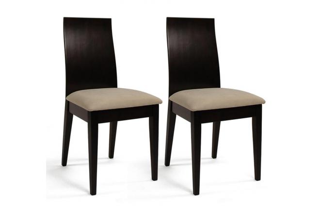 Lote de 2 sillas EVA de roble malayo de color wenge