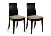 Lote de 2 sillas EVA de roble malayo de color wenge