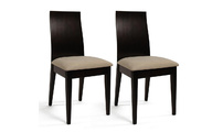 Lote de 2 sillas EVA de roble malayo de color wenge