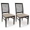 Lote de 2 sillas KORINA-WENGE-asiento de microfibra color arena
