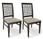 Lote de 2 sillas KORINA-WENGE-asiento de microfibra color arena