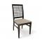 Lote de 2 sillas KORINA-WENGE-asiento de microfibra color arena