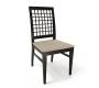 Lote de 2 sillas KORINA-WENGE-asiento de microfibra color arena