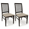 Lote de 2 sillas KORINA-WENGE-asiento de microfibra color arena image pub1