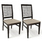Lote de 2 sillas KORINA-WENGE-asiento de microfibra color arena