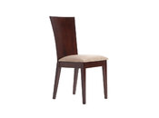 Lote de 2 sillas MAIDA- WENGE- Asiento de microfibras Marr&oacute;n claro