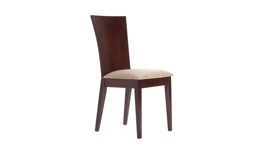 Lote de 2 sillas MAIDA- WENGE- Asiento de microfibras Marr&oacute;n claro image 1