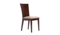 Lote de 2 sillas MAIDA- WENGE- Asiento de microfibras Marr&oacute;n claro