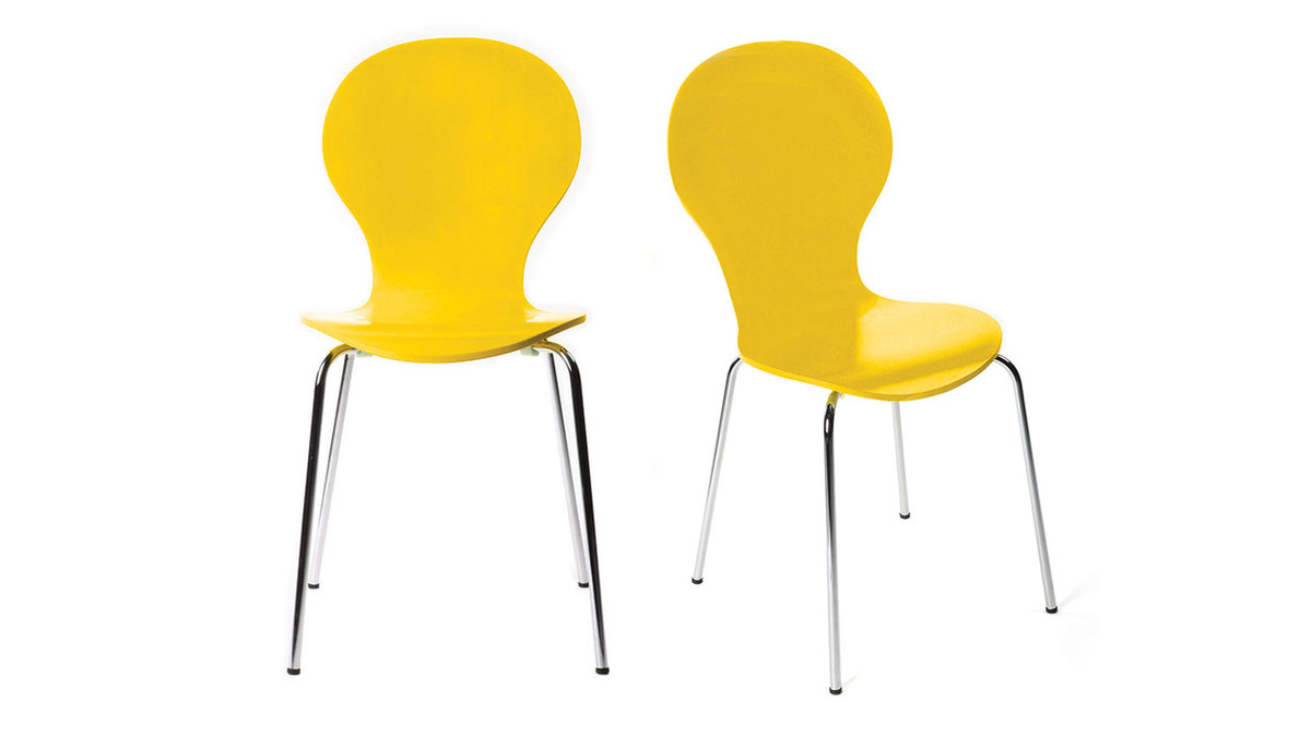 Lote de 2 sillas modernas color amarillo NEW ABIGAIL