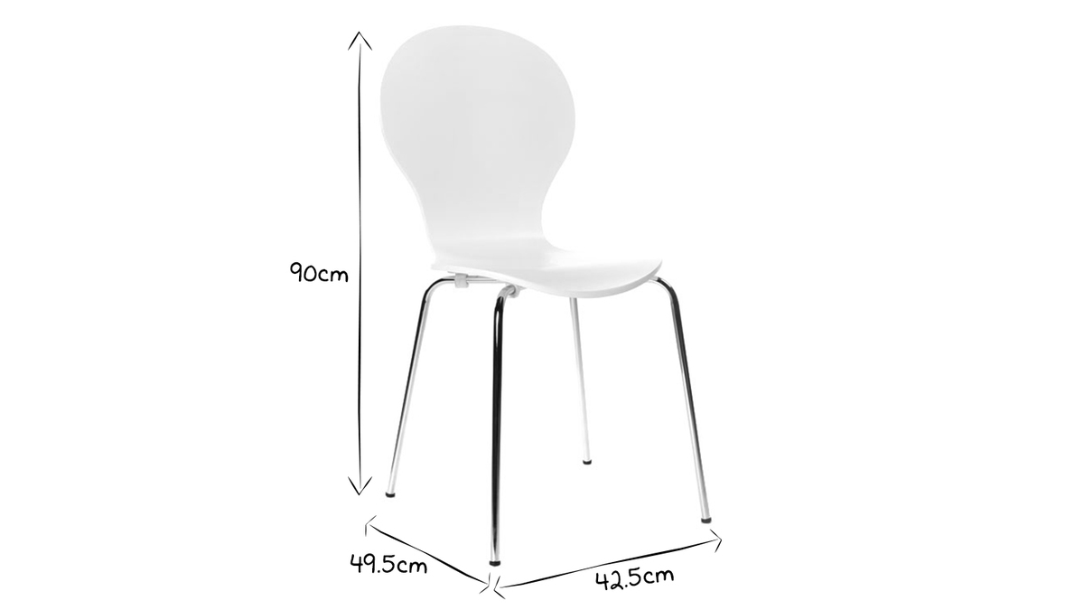 Lote de 2 sillas modernas color blanco NEW ABIGAIL