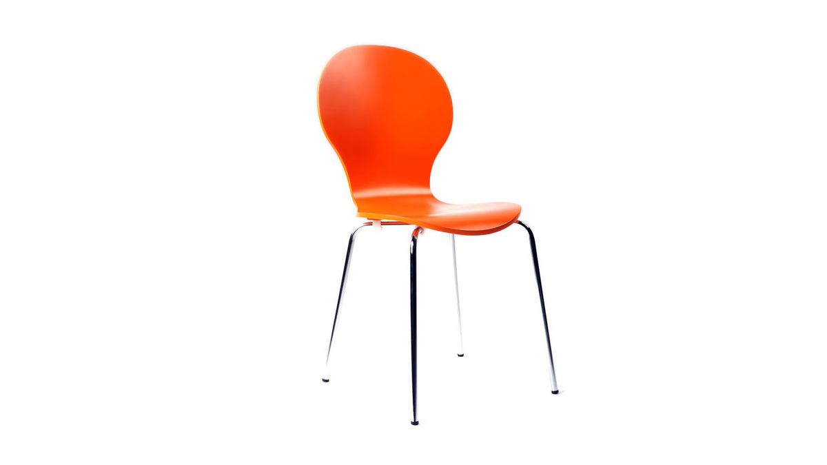 Lote de 2 sillas modernas color naranja NEW ABIGAIL