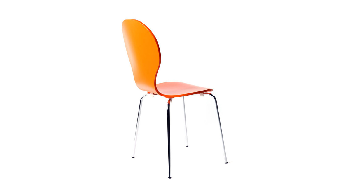Lote de 2 sillas modernas color naranja NEW ABIGAIL