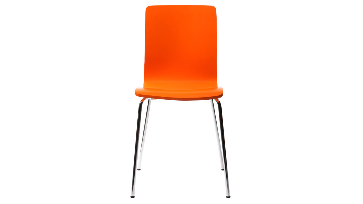 Lote de 2 sillas modernas color naranjas NELLY