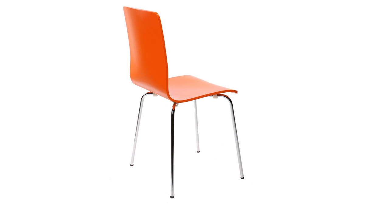 Lote de 2 sillas modernas color naranjas NELLY