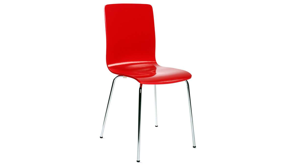 Lote de 2 sillas modernas color rojo NELLY