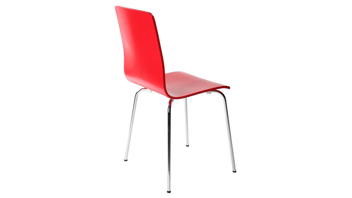 Lote de 2 sillas modernas color rojo NELLY