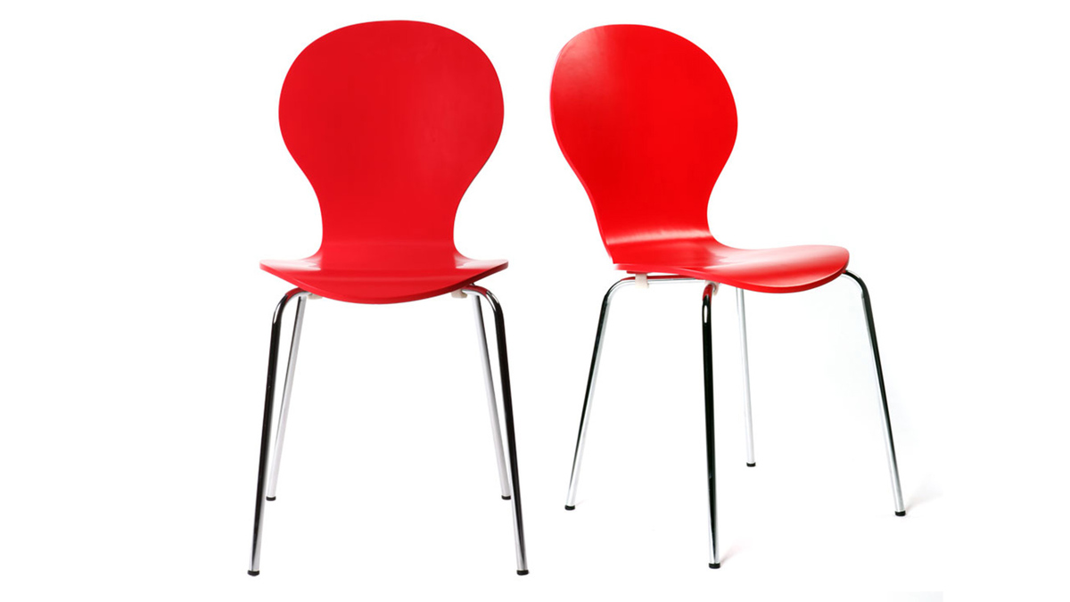 Lote de 2 sillas modernas color rojo NEW ABIGAIL