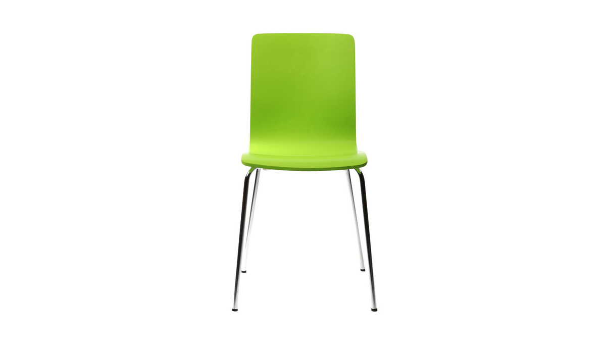 Lote de 2 sillas modernas color verde manzana NELLY