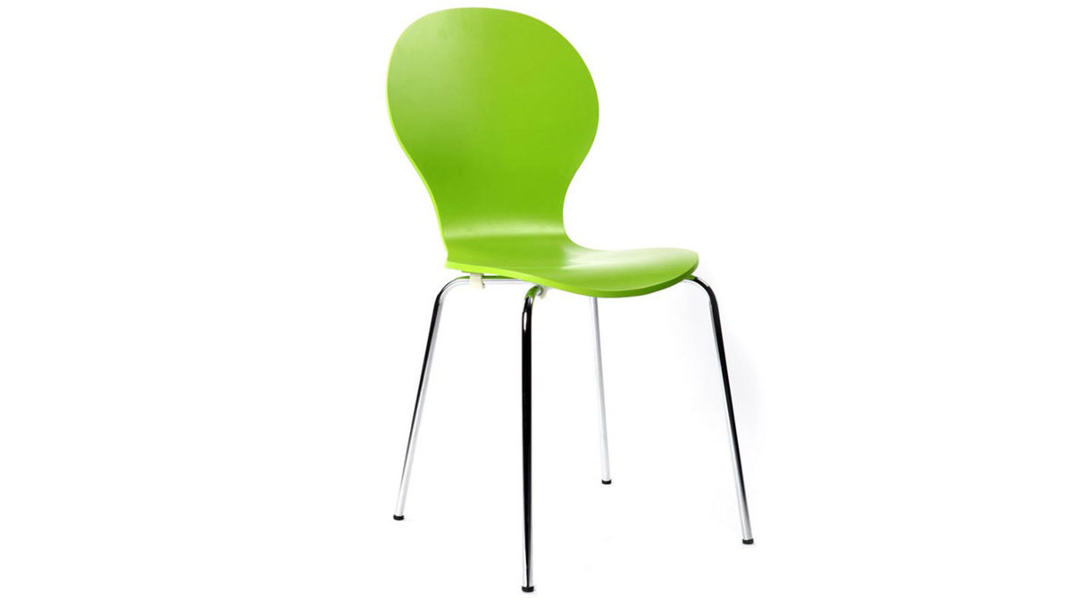 Lote de 2 sillas modernas color verde manzana NEW ABIGAIL