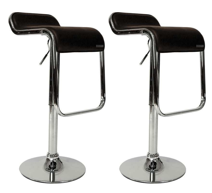 Lote de 2 taburetes ANDROMEDE de color chocolate