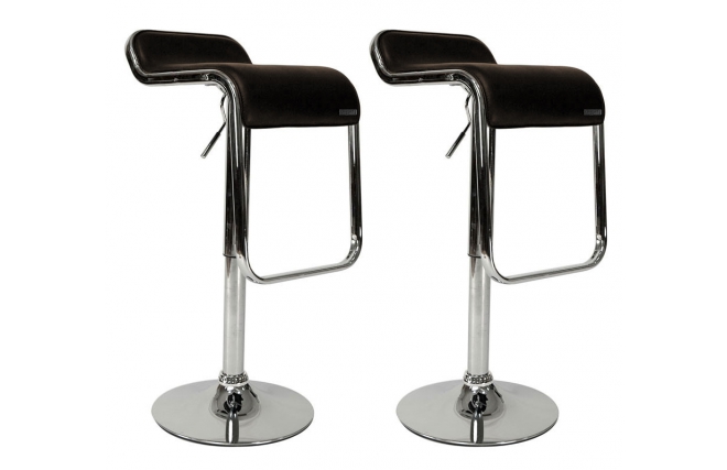 Lote de 2 taburetes ANDROMEDE de color chocolate
