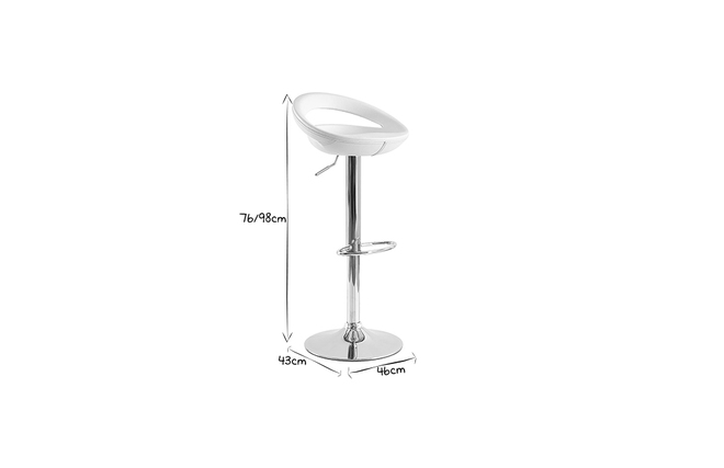 Lote de 2 taburetes comet con recubrimiento de PVC color blanco