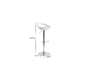 Lote de 2 taburetes comet con recubrimiento de PVC color blanco