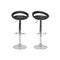 Lote de 2 taburetes COMET con recubrimiento de PVC color negro