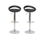 Lote de 2 taburetes COMET con recubrimiento de PVC color negro