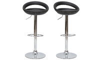 Lote de 2 taburetes COMET con recubrimiento de PVC color negro