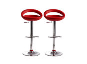 Lote de 2 taburetes comet de recubrimiento PVC color rojo