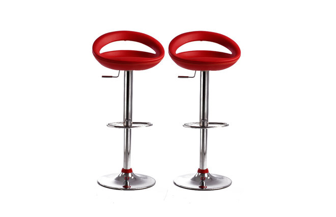 Lote de 2 taburetes comet de recubrimiento PVC color rojo