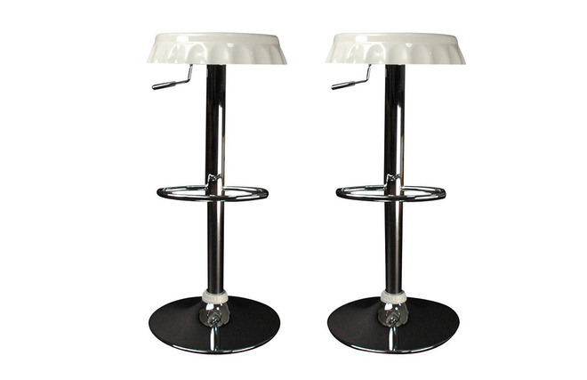 Lote de 2 taburetes de bar CAPSULE de color blanco
