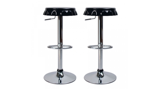Lote de 2 taburetes de bar CAPSULE de color negro image 1