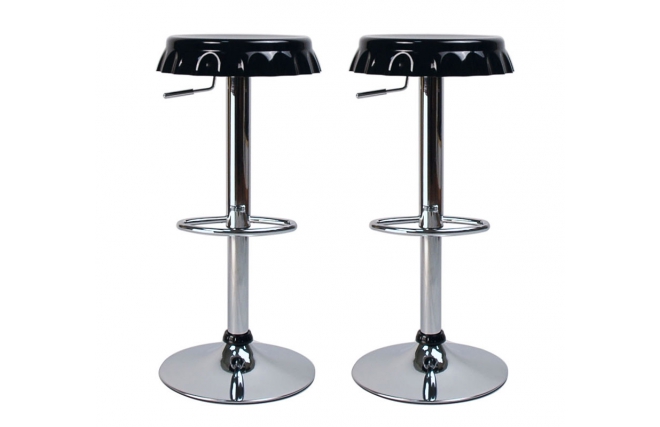 Lote de 2 taburetes de bar CAPSULE de color negro