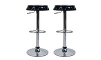 Lote de 2 taburetes de bar CAPSULE de color negro