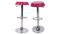 Lote de 2 taburetes de bar CAPSULE de color  rosa