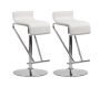 Lote de 2 taburetes de bar / cocina ajustables GLITTER blancos
